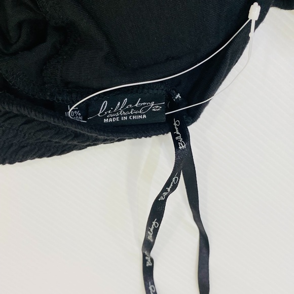 BILLABONG Womens Size 12 Black Pink Floral 100% Rayon Strapless Dress NEW - Picture 7 of 12